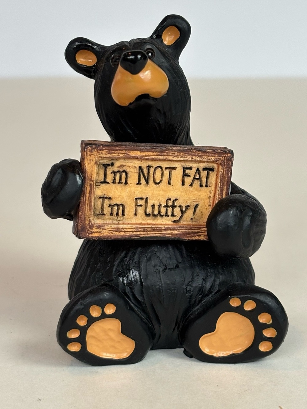 Bearfoots “I’m Not Fat, I’m Fluffy!” Bear Figurine Jeff Fleming Big Sky Carvers